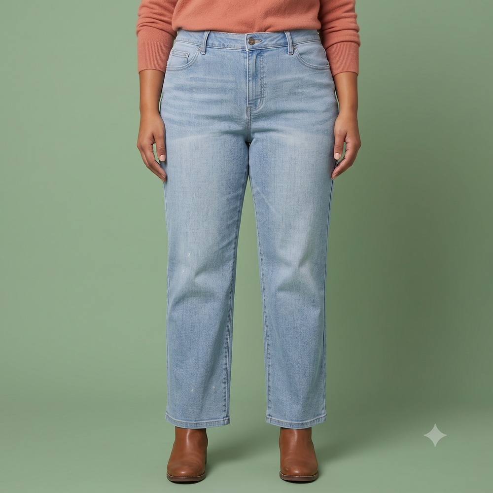 Gloria Vanderbilt Amanda Jeans Women 18S Light Wash Tapered Stretch Denim EUC